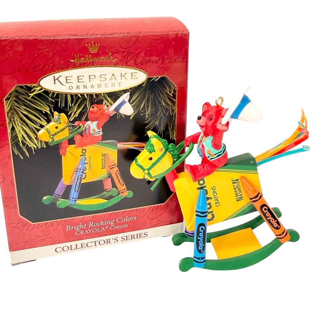 Hallmark Keepsake Ornament 1997 Crayola Bright Rocking Colors Rodeo Bear 9th Box